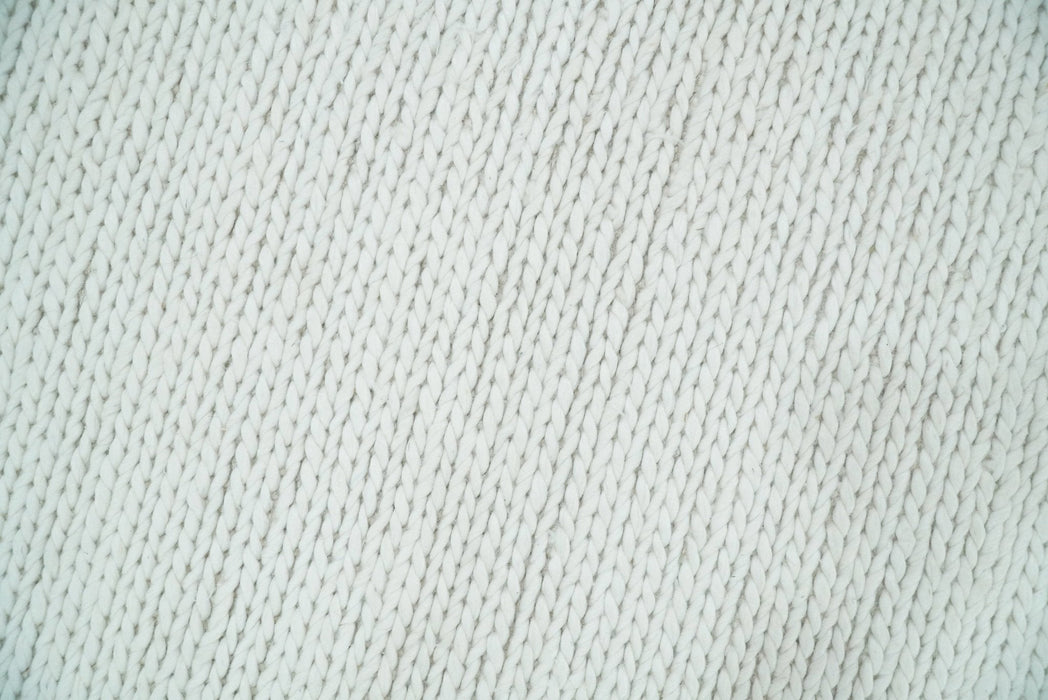 5x8 and 8x10 Braided Wool Solid White Hand Woven Soft Plush Area Rug