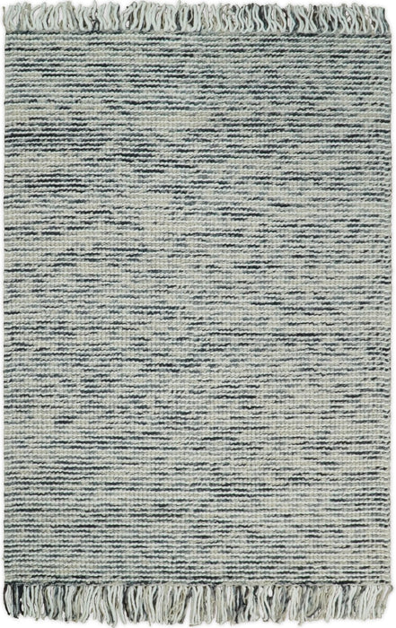 Hand Made Beige and Blue Woolen Chunky and Soft Area Rug