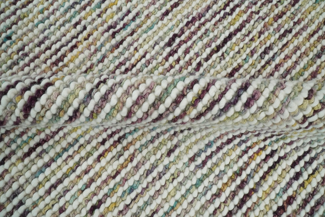 Hand Woven Multi Color Woolen Chunky and Soft Area Rug