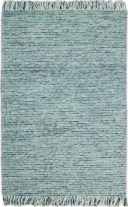 Contemporary Hand Woven Blue Woolen Chunky and Soft Area Rug