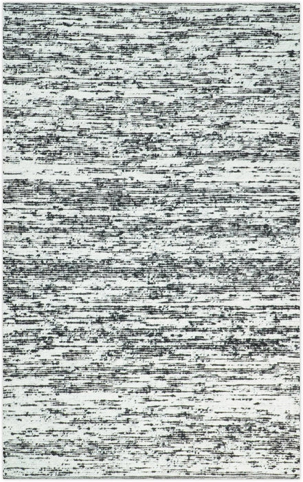 5x8 Hand Made Woolen Chunky and Soft Black and Ivory Area Rug | BER1