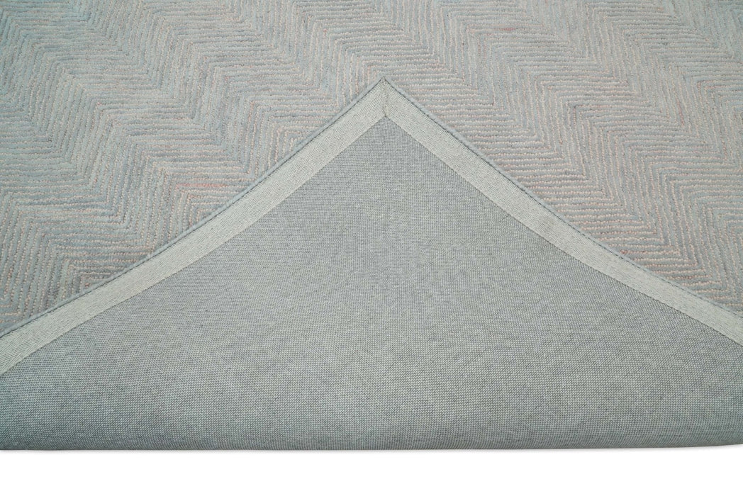 5x8 and 8x10 Hand Made Woolen Modern Pink and Gray Area Rug | EVE002