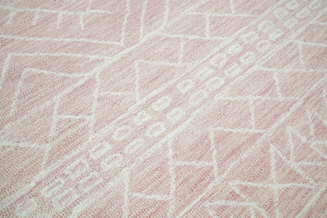 5x8 and 8x10 Hand Made Woolen Modern Pink Area Rug | AZT001