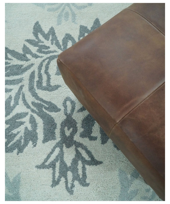 Hand tufted Ivory and Gray Contemporary area rug