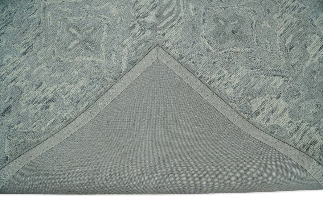 Silver And Beige Modern Style Hand Tufted Wool Area Rug