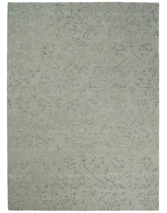 Beige Modern Style Hand Tufted 5x8 Wool Area Rug