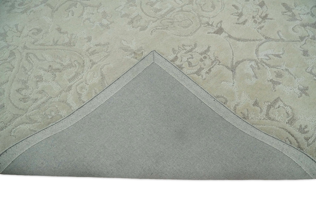 Beige Modern Style Hand Tufted 5x8 Wool Area Rug