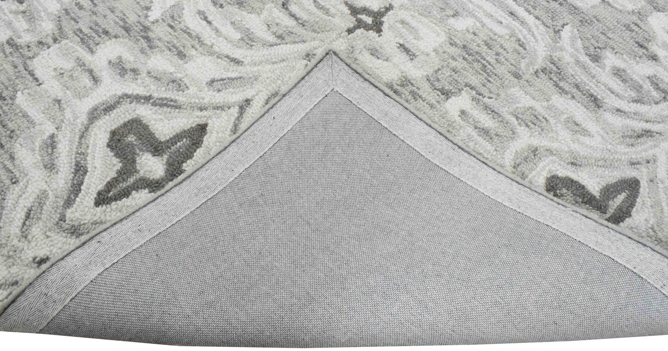 Ivory And Gray Modern Style Hand Tufted Wool Area rug