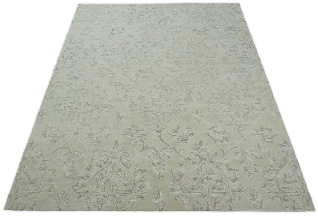 Beige Modern Style Hand Tufted 5x8 Wool Area Rug