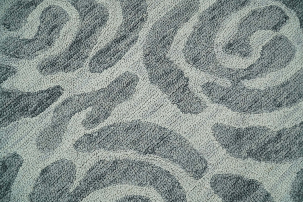 Hand Tufted Contemporary Gray and Silver Wool Area Rug