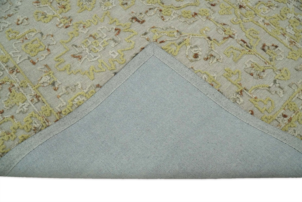 5x8 Hand Tufted Beige Wool Textured Loop Area Rug