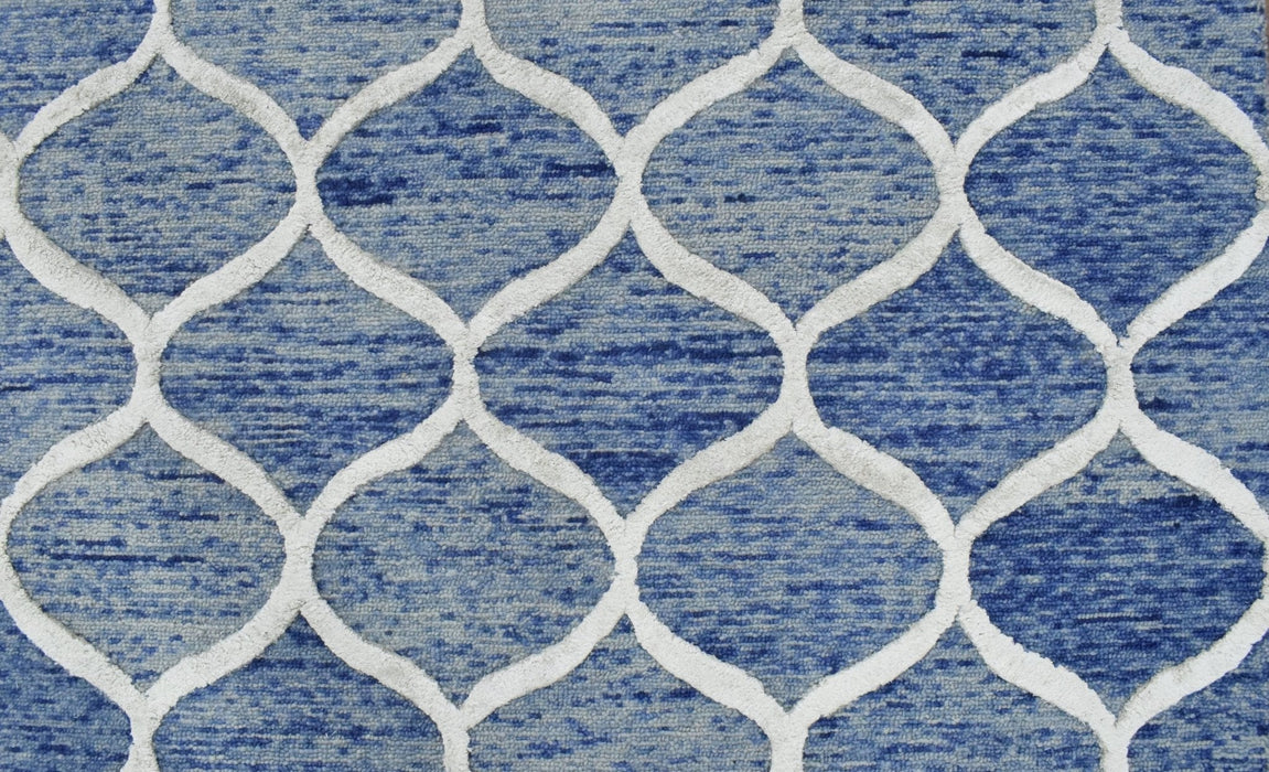 5x8 Modern Blue Handmade Area Rug