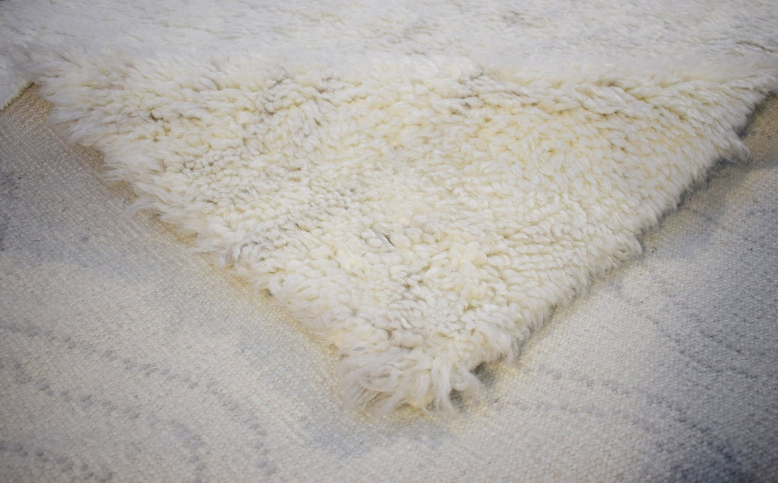 Silver and Charcoal 5X8 Rug Modern Handmade New Zealand Wool Area Rug  | TRD172158