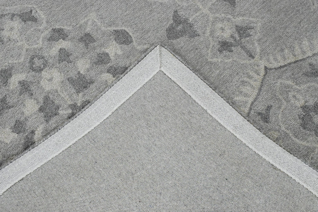 Traditional Silver and Gray Hand Tufted 5x8 Wool Area Rug