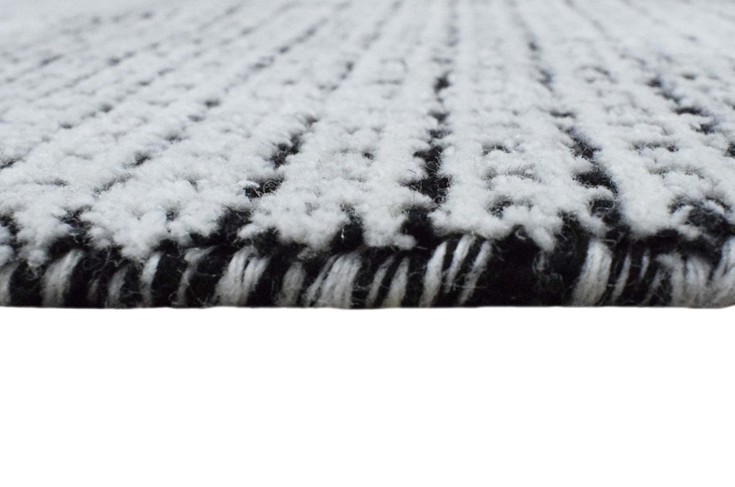 Modern Contemporary 5x8 Black and White Handmade Area Rug
