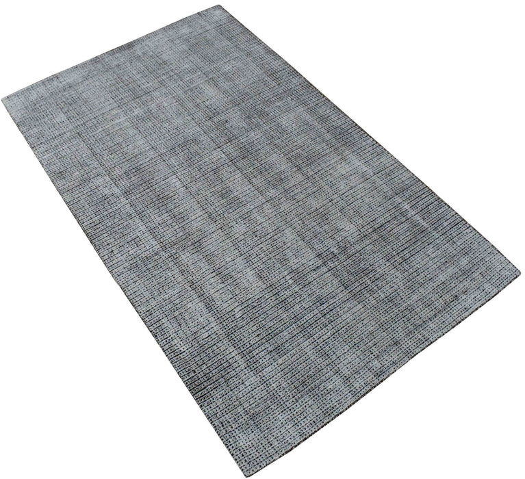 Modern Contemporary 5x8 Black and White Handmade Area Rug
