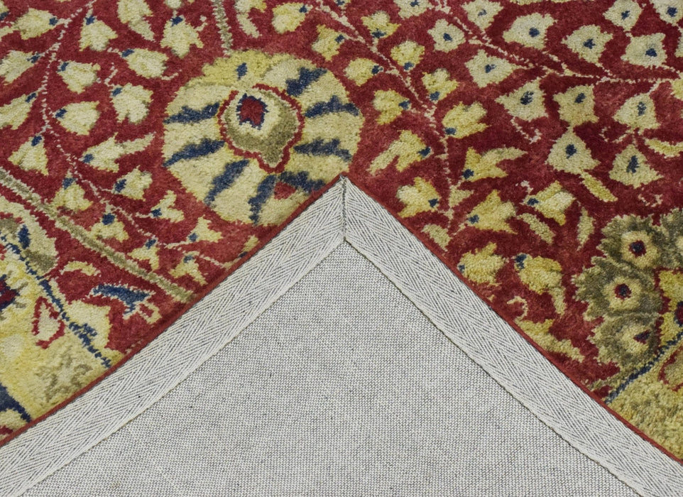 Traditional Red and Gold Hand Tufted 5x8 Wool Area Rug