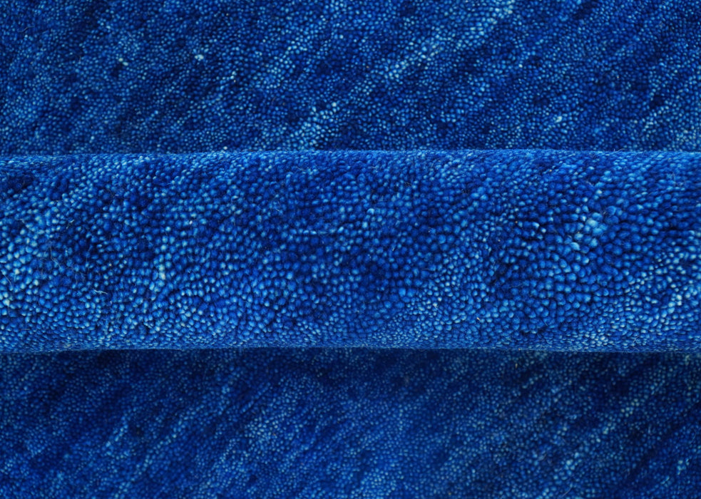 Custom Made Solid Modern Blue Hand Tufted thick Wool Area Rug