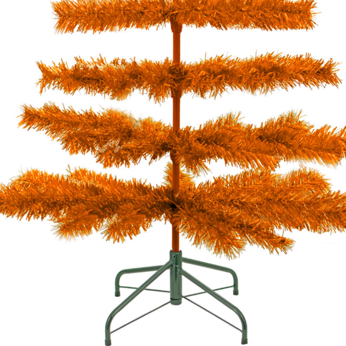 Orange Tinsel Christmas Tree