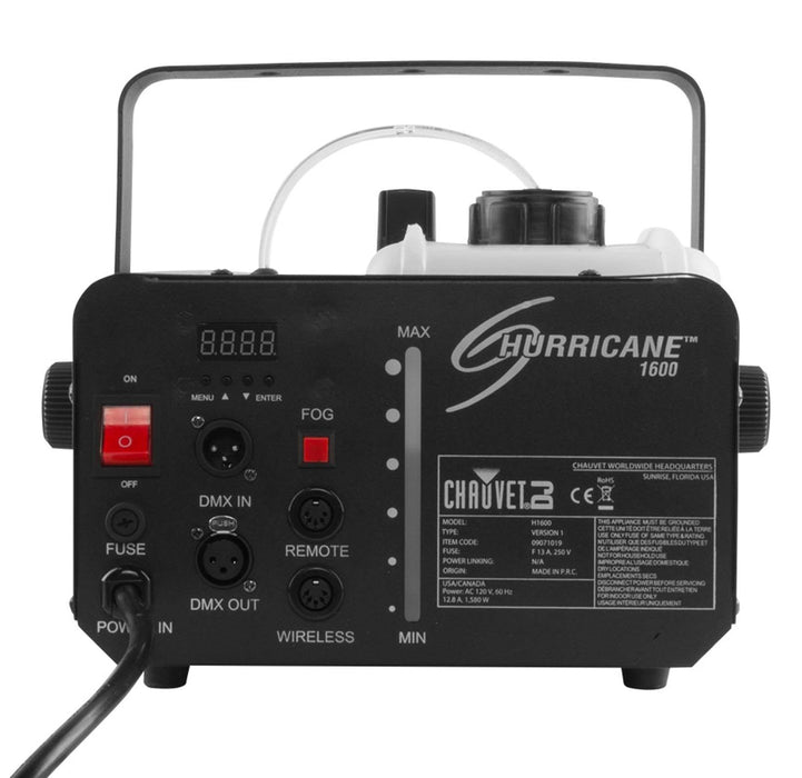 CHAUVET DJ Hurricane 1600 2.4L Pro Fog/Smoke Machine w/FC-T Wired Remote | H1600