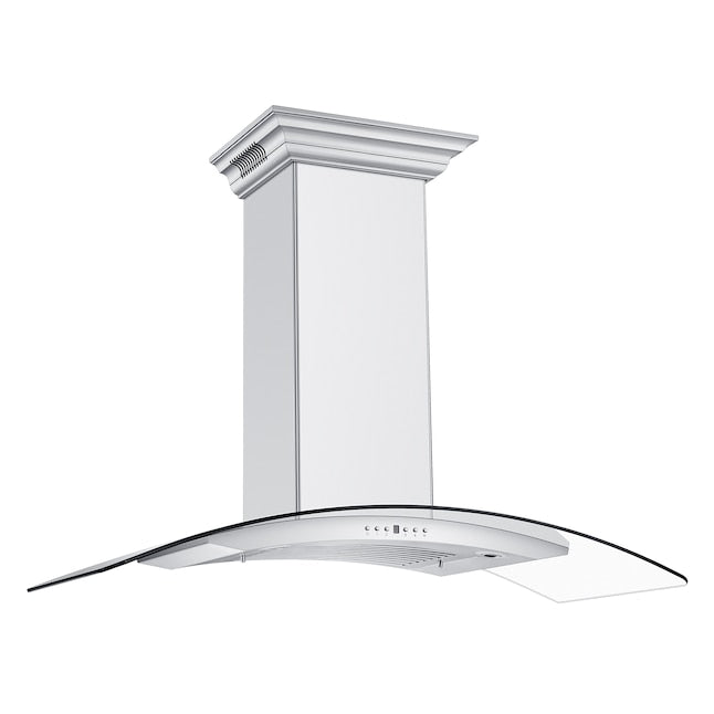 ZLINE 48" CrownSound Ducted Vent Wall Mount Range Hood in Stainless Steel with Built-in Bluetooth Speakers, KN4CRN-BT-48