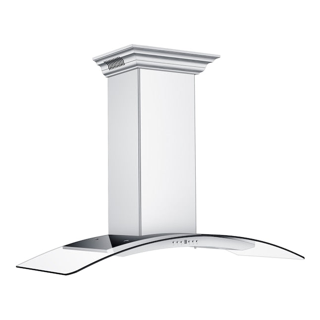 ZLINE 48" CrownSound Ducted Vent Wall Mount Range Hood in Stainless Steel with Built-in Bluetooth Speakers, KN4CRN-BT-48