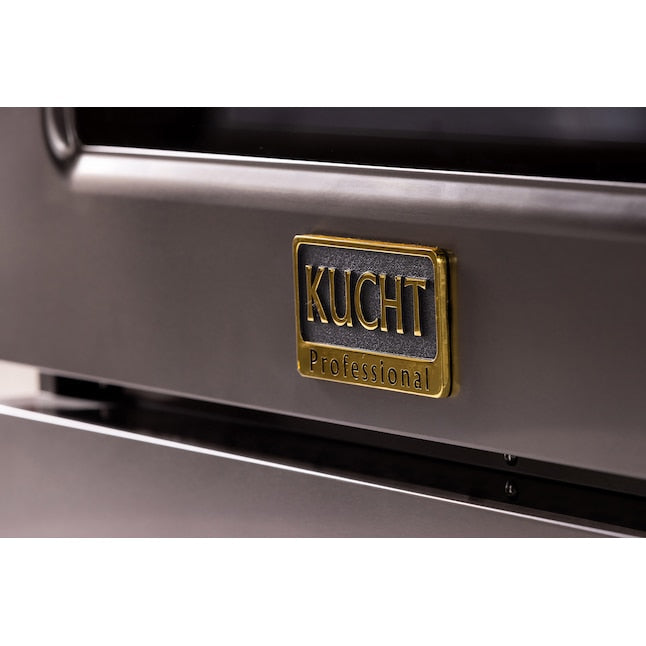 Kucht Gemstone Professional 30" 4.2 cu. ft. Natural Gas Range in Titanium Stainless Steel with Gold Accents, KEG303
