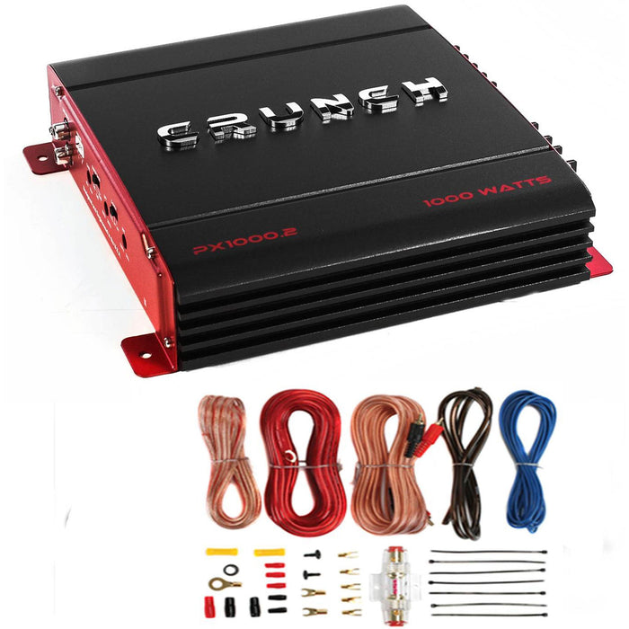 Crunch PX-1000.4 1000W Car Stereo Amp & Soundstorm AKS8 8 Gauge Amp Wiring Kit