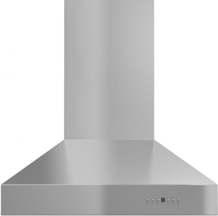 ZLINE 36 in. Professional Ducted Wall Mount Range Hood in Stainless Steel with Crown Molding, 667CRN-36