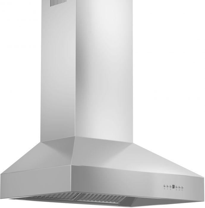 ZLINE 42 in. Professional Ducted Wall Mount Range Hood in Stainless Steel with Crown Molding, 667CRN-42