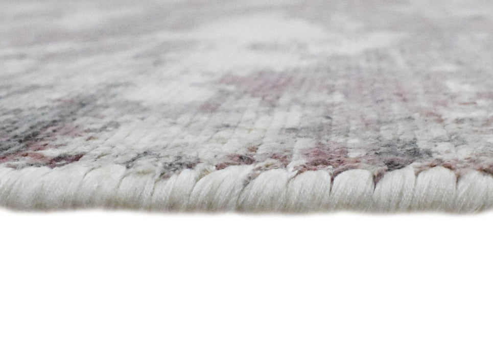 Handmade 6.6x8 Rug, Abstract Red and Gray Rug made with Viscose Art Silk | TRD0079AR668