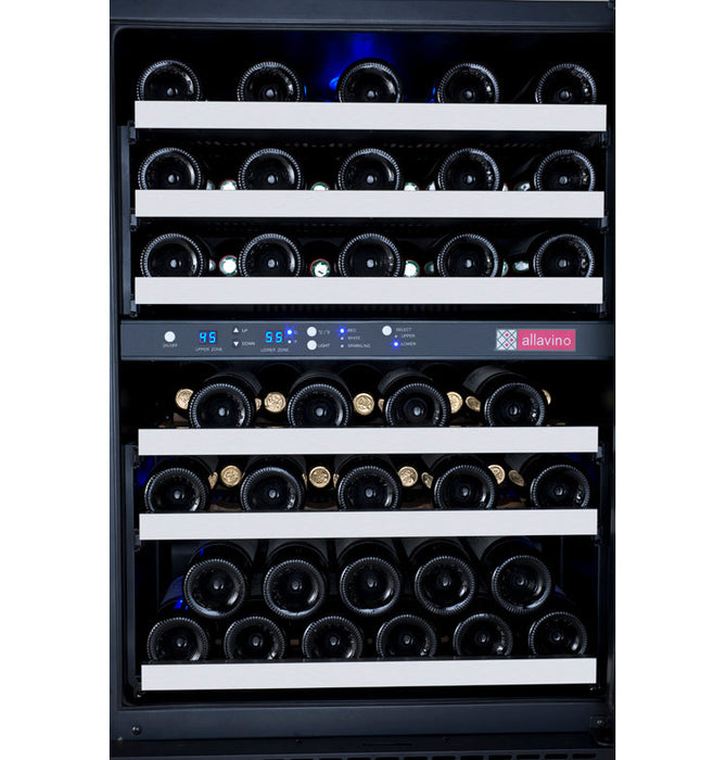 47" Wide FlexCount II Tru-Vino 112 Bottle Four Zone Stainless Steel Side-by-Side Wine Refrigerator