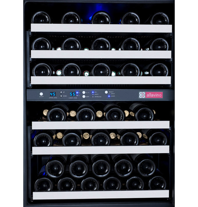 FlexCount Series 56 Bottle Dual Zone Built-In Wine Refrigerator with Stainless Steel Door - Right Hinge