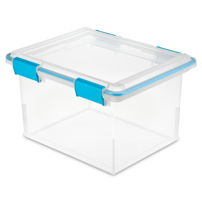 Sterilite 32 Quart Clear Stacking Storage Container with Gasket Lid, 12 Pack