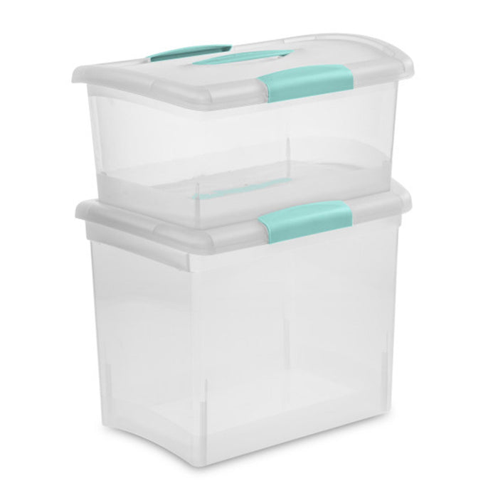 Sterilite 18748606 Medium Nesting ShowOffs Clear File Box w/ Latches  (12 Pack)