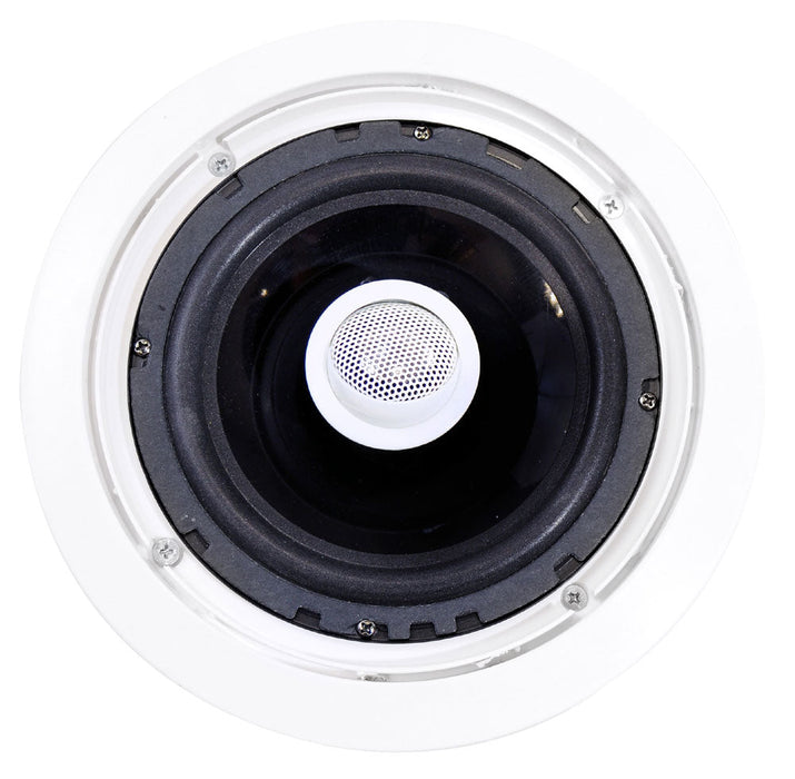 Pyle PDIC60 6.5 Inch 250 Watt 2 Way In Ceiling Round Home Speakers System, White