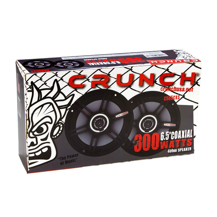 Crunch 300 Watts 6.5-Inch Coax Shallow 4 Ohms CS Speakers, Black | CS-65CXS