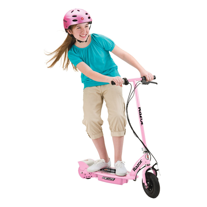 Razor E125 Kids Ride On 24V Motorized Battery Powered Electric Scooter Toy, Pink