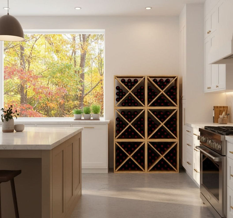 Modular Wine Cube Storage Stackable Wood Bins | Holds 144 Bottles