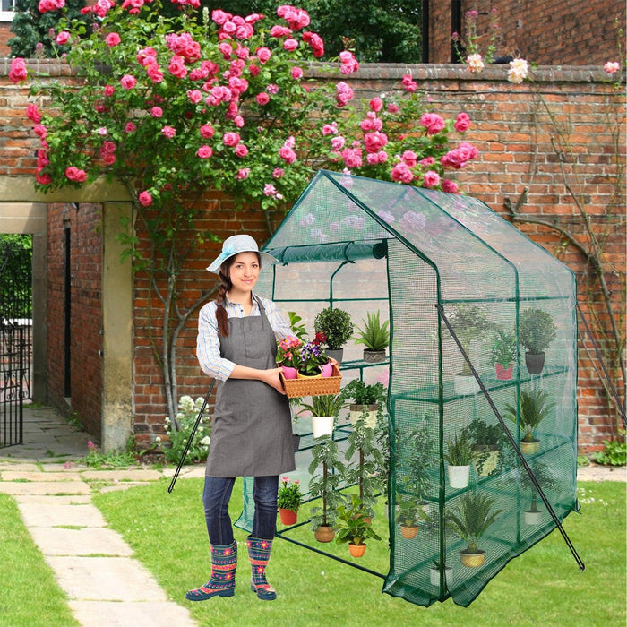 3 Tiers 8 Shelves Walk-in Greenhouse Mini Portable Outdoor Planter House