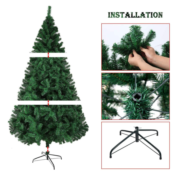 6ft Premium Spruce Artificial Christmas Tree with 800 Branch Tips and Decoration, Green