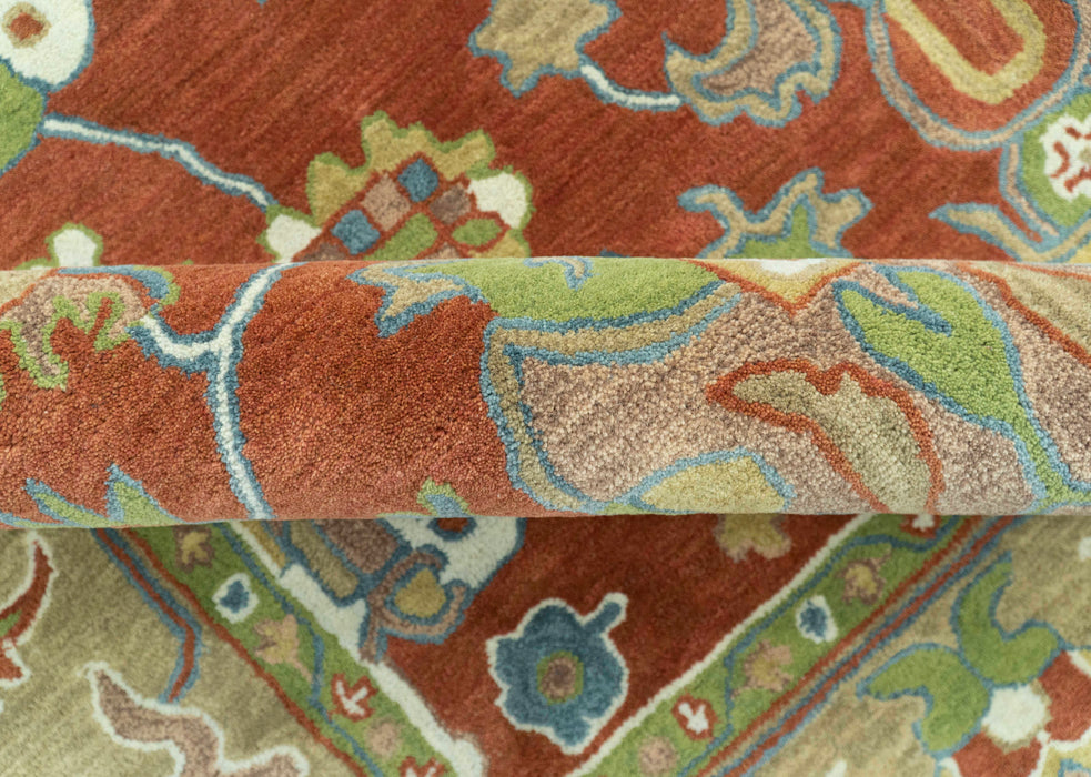 Rust And Beige Traditional Oushak Design Hand Tufted 8x10 Wool Area Rug