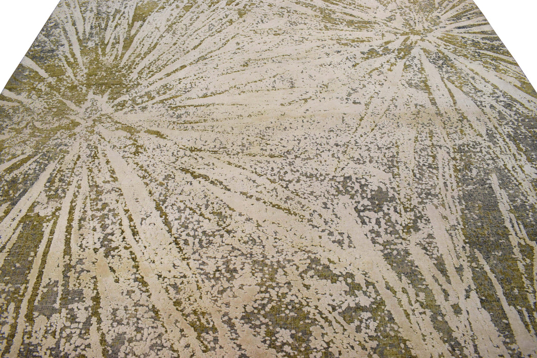 Abstract Handmade Wool & Original Silk 8x10 Area Rug | TRD1661810