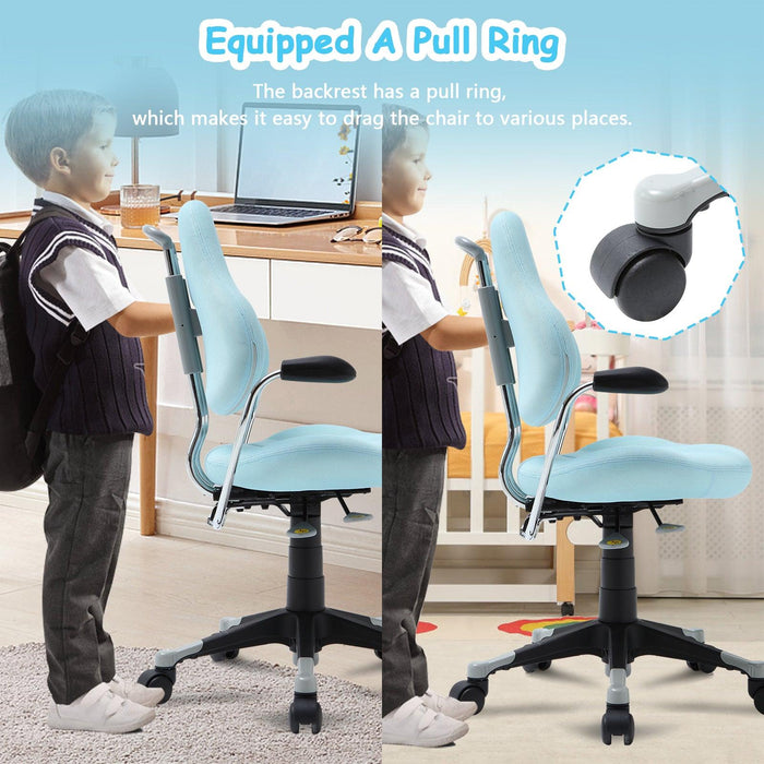 Ergonomic Kids Desk Chair Children Study Swivel Chair with Adjustable Height, Blue