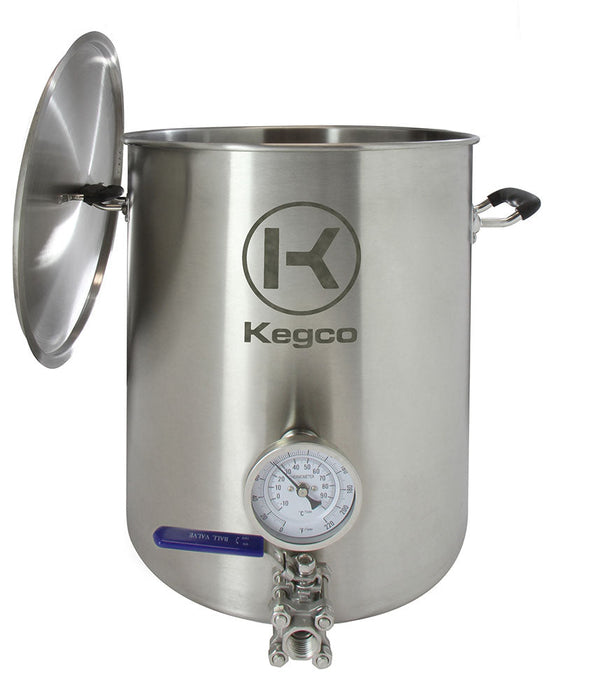 6 Gallon Brew Kettle with Thermometer and 3-Piece Ball Valve