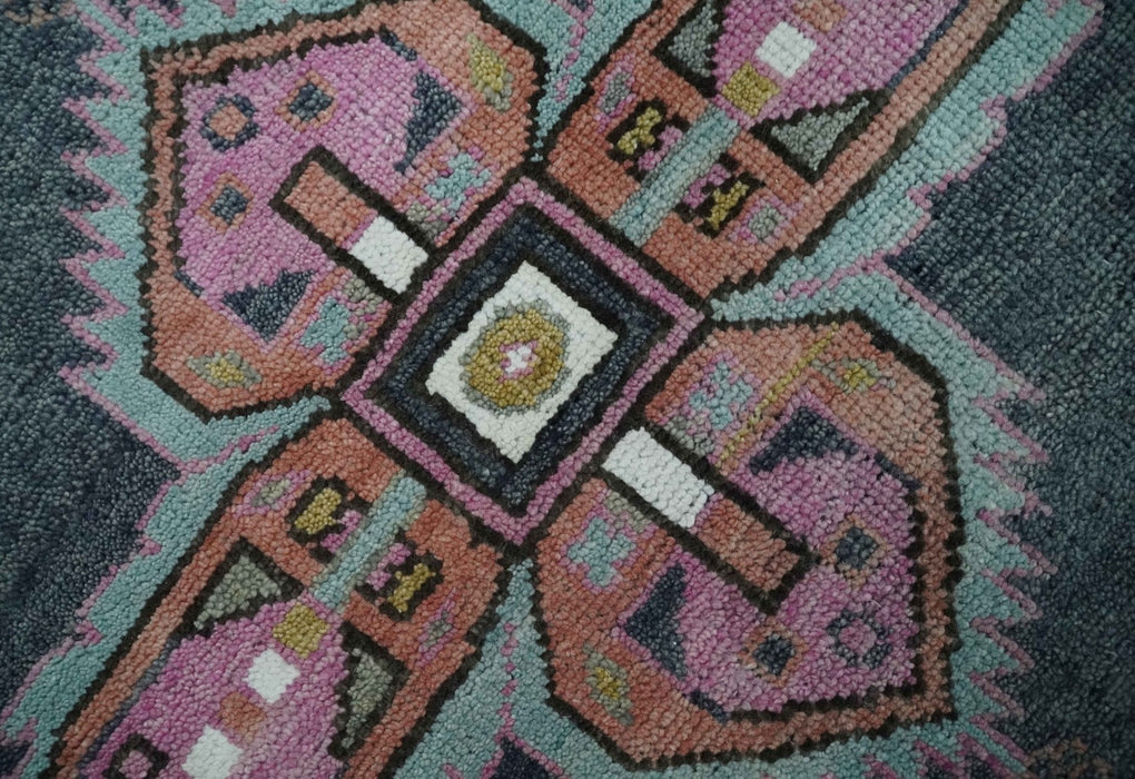 6x9 and 8x10 Hand Knotted Gray, Silver and Pink Traditional Wool Area Rug