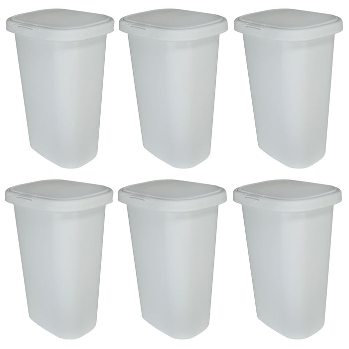 Rubbermaid 13 Gallon Rectangular Spring-Top Lid Wastebasket Trash Can (6 Pack)