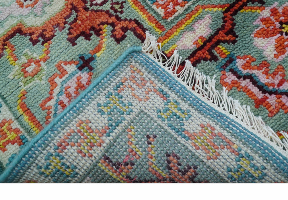 Traditional Medallion Design Blue Hand knotted 8x10 Wool Area Rug