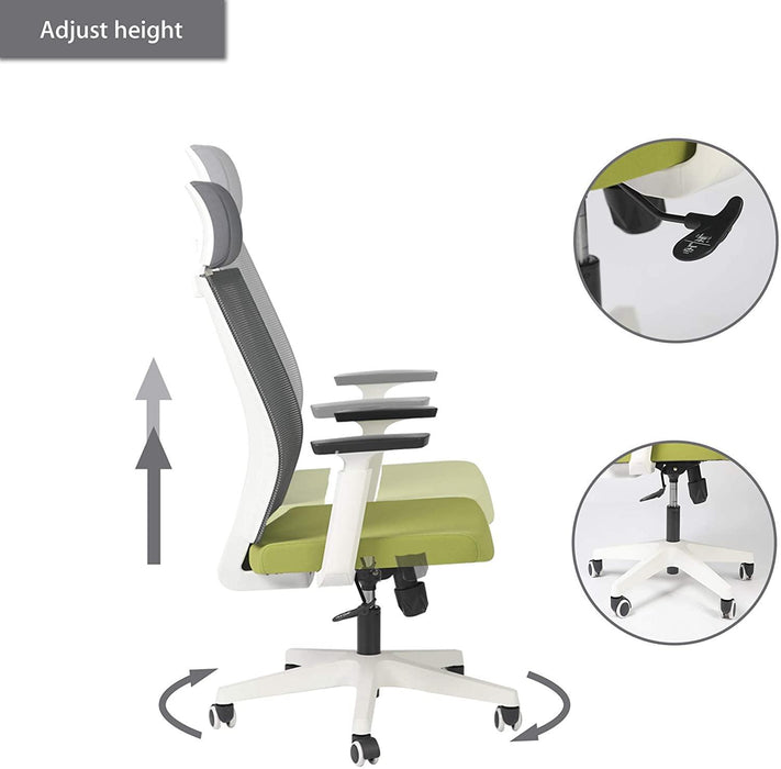 Adjustable Office Mesh Chairs Ergonomic Desk Chairs with Lumbar Support Armrest Headrest, High Back