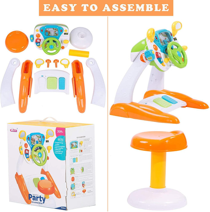 Kids Pretend Ride on Toy Steering Wheel Driving Car Simulate Toys for Toddlers